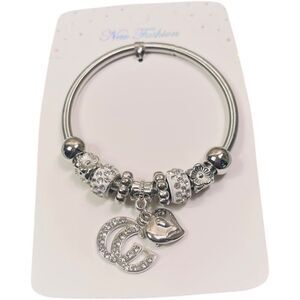Fashion Silver GG Stretch Charm Bracelet
